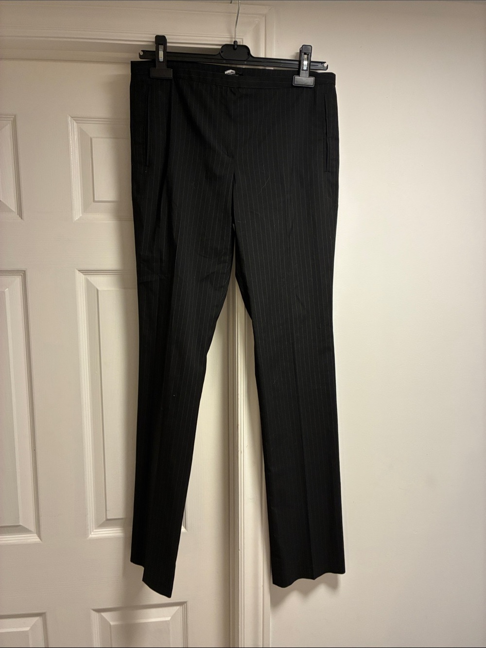 Emporio Armani Black Pinstripe Dress Trousers